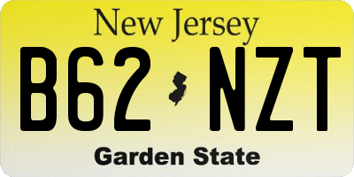 NJ license plate B62NZT