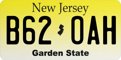 NJ license plate B62OAH