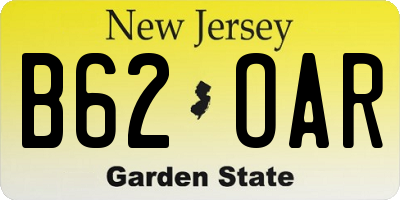 NJ license plate B62OAR