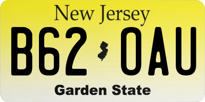 NJ license plate B62OAU