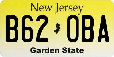 NJ license plate B62OBA