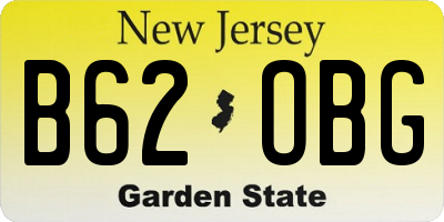 NJ license plate B62OBG