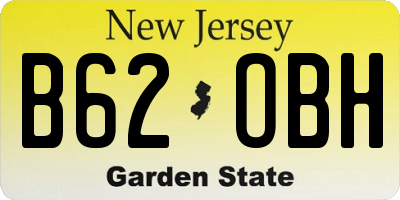 NJ license plate B62OBH