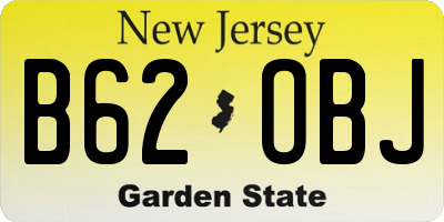 NJ license plate B62OBJ