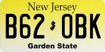 NJ license plate B62OBK