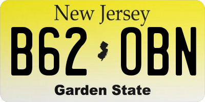NJ license plate B62OBN