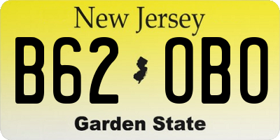 NJ license plate B62OBO