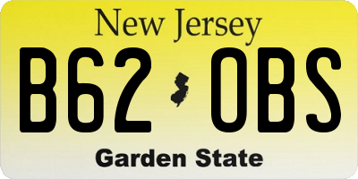 NJ license plate B62OBS