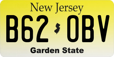 NJ license plate B62OBV