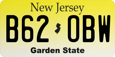 NJ license plate B62OBW