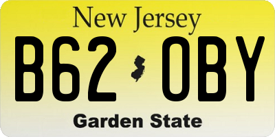 NJ license plate B62OBY