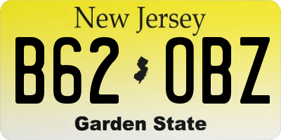 NJ license plate B62OBZ