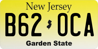 NJ license plate B62OCA