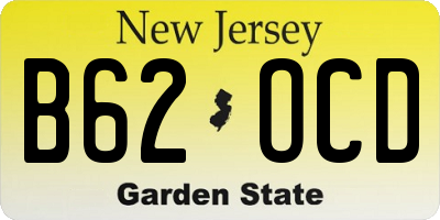 NJ license plate B62OCD