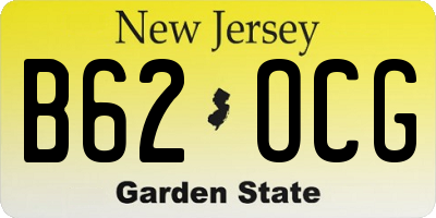 NJ license plate B62OCG