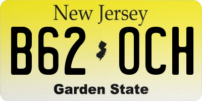 NJ license plate B62OCH