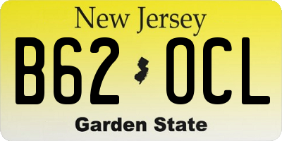 NJ license plate B62OCL