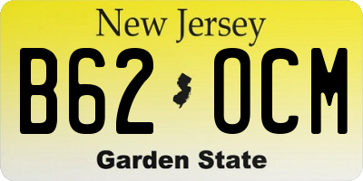 NJ license plate B62OCM