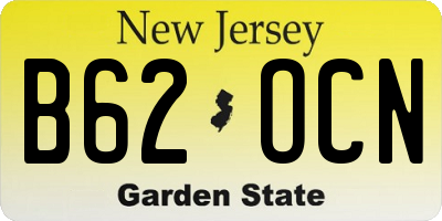 NJ license plate B62OCN