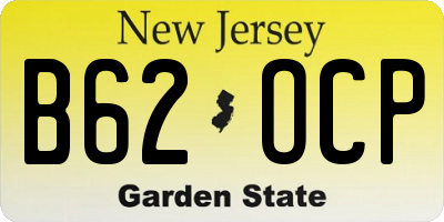 NJ license plate B62OCP