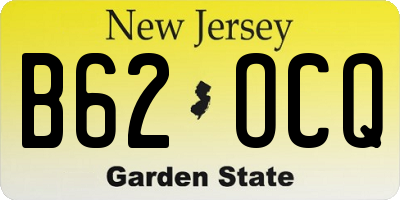 NJ license plate B62OCQ