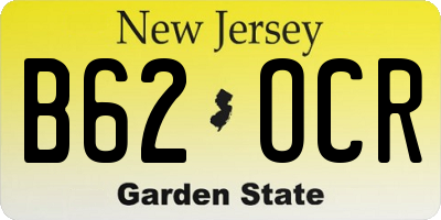 NJ license plate B62OCR