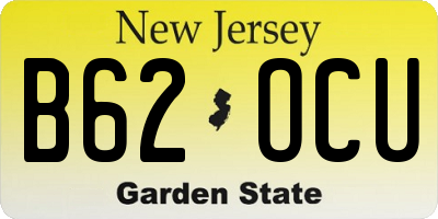 NJ license plate B62OCU