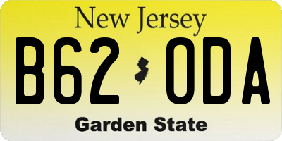 NJ license plate B62ODA