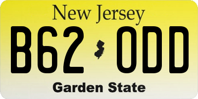 NJ license plate B62ODD