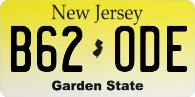 NJ license plate B62ODE