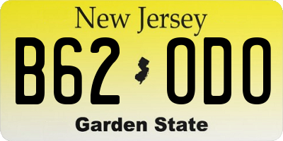 NJ license plate B62ODO