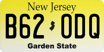 NJ license plate B62ODQ