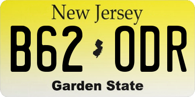 NJ license plate B62ODR