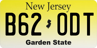 NJ license plate B62ODT