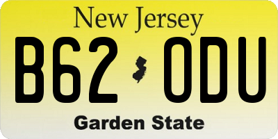 NJ license plate B62ODU
