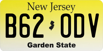 NJ license plate B62ODV
