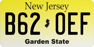 NJ license plate B62OEF