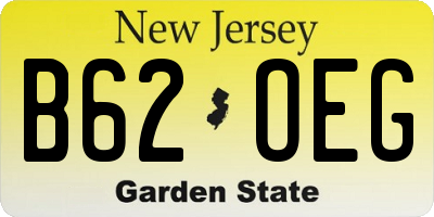 NJ license plate B62OEG