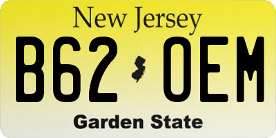 NJ license plate B62OEM