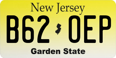 NJ license plate B62OEP