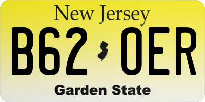 NJ license plate B62OER
