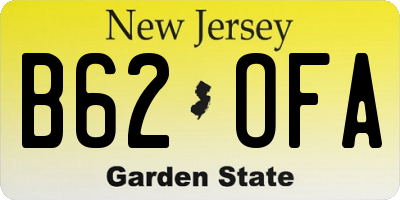 NJ license plate B62OFA