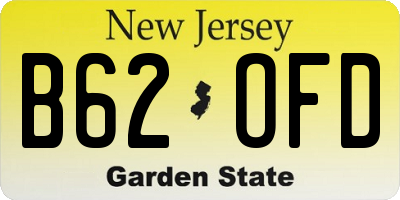 NJ license plate B62OFD