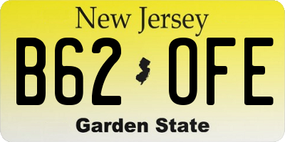 NJ license plate B62OFE
