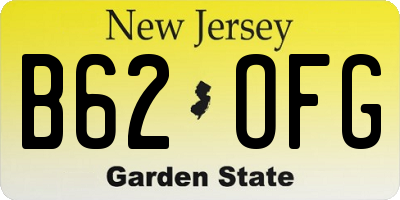 NJ license plate B62OFG