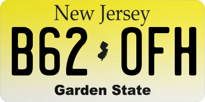 NJ license plate B62OFH