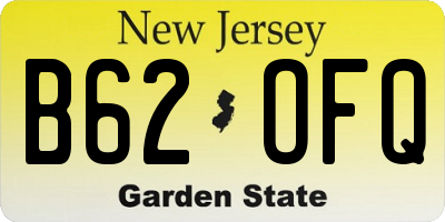 NJ license plate B62OFQ