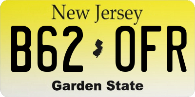 NJ license plate B62OFR
