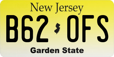 NJ license plate B62OFS