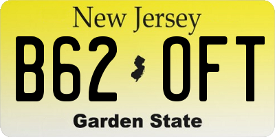 NJ license plate B62OFT